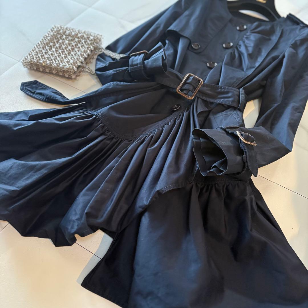 MOSCHINO CHEAPANDCHIC ノーカラー　フリルトレンチコート42