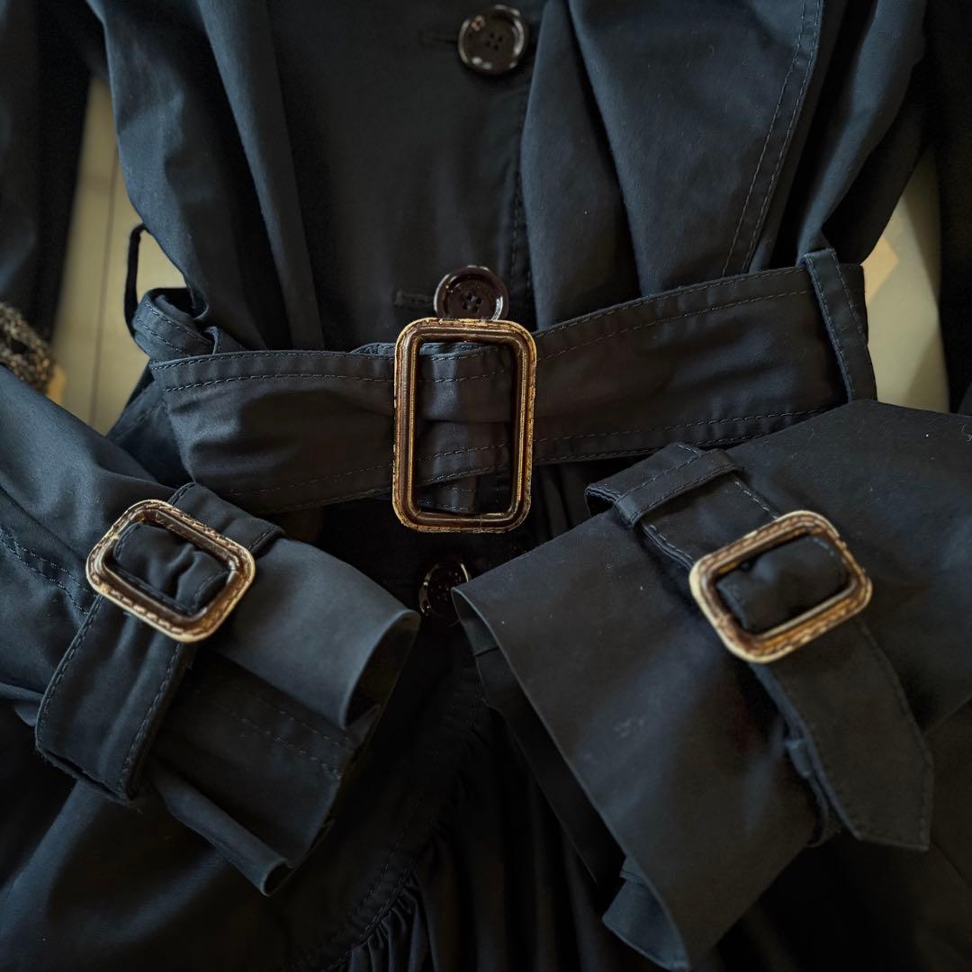 MOSCHINO CHEAPANDCHIC ノーカラー　フリルトレンチコート42