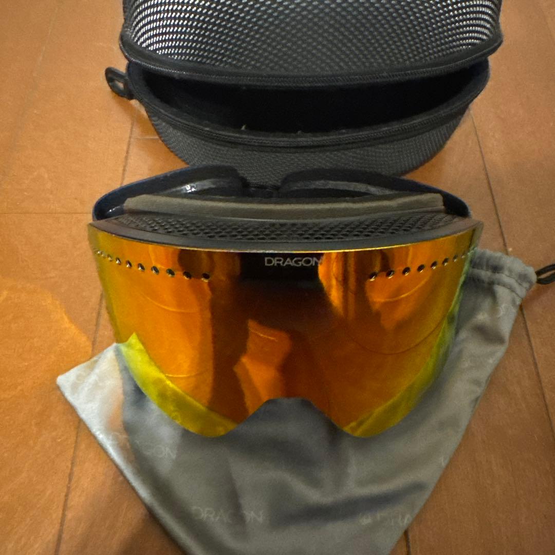 DRAGON LUMA LENS オレンジミラーゴーグル ケース付き
