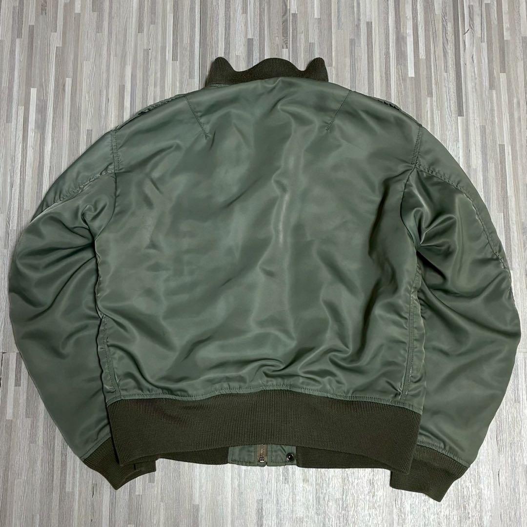 ヒューストン L2-B MA-1 フライトジャケット 米軍 カーキ Lサイズ