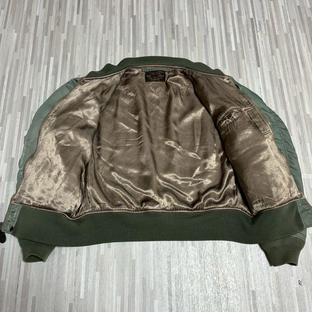 ヒューストン L2-B MA-1 フライトジャケット 米軍 カーキ Lサイズ