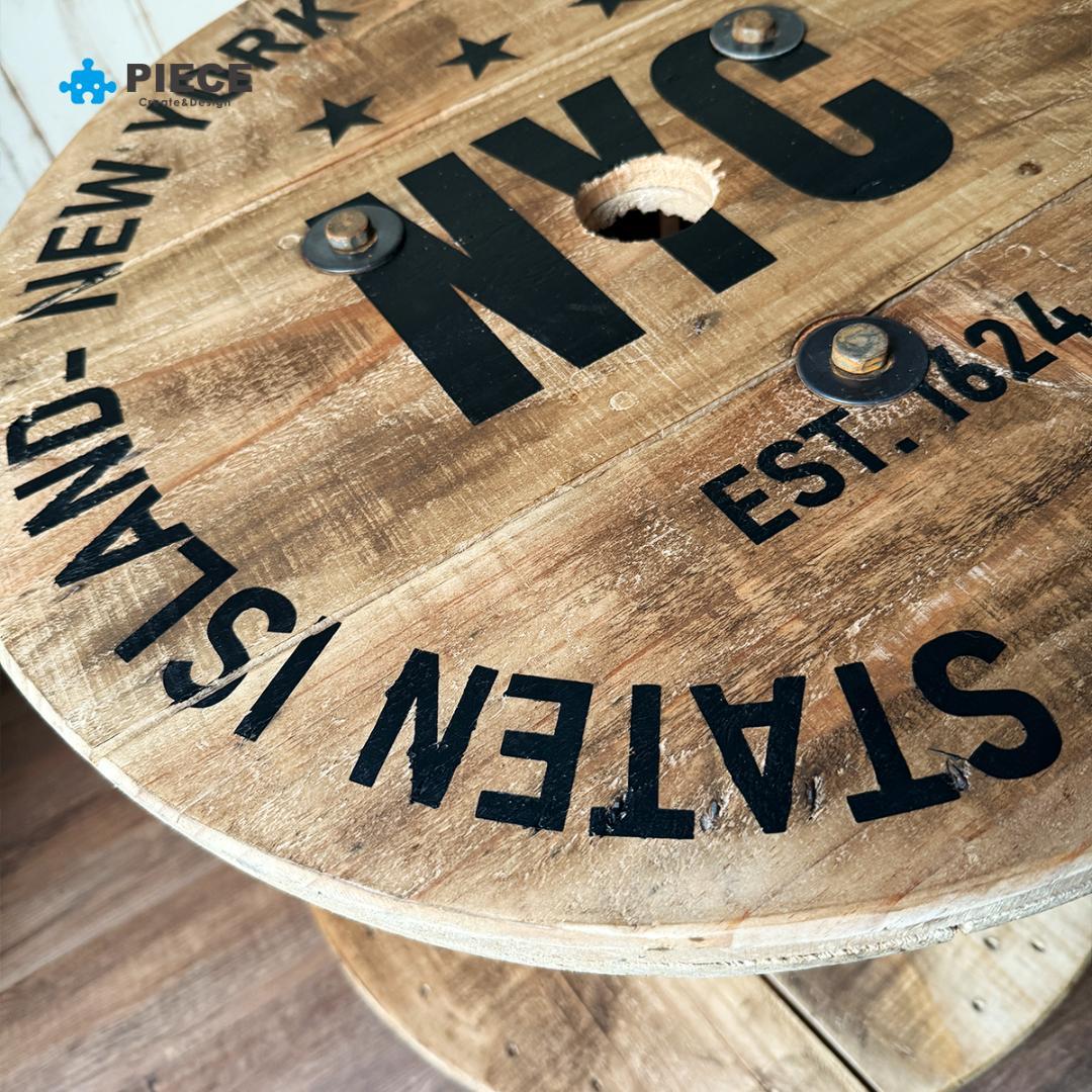 ケーブルドラム 電線ドラム テーブル アメリカン インテリア ガレージ 古材NY