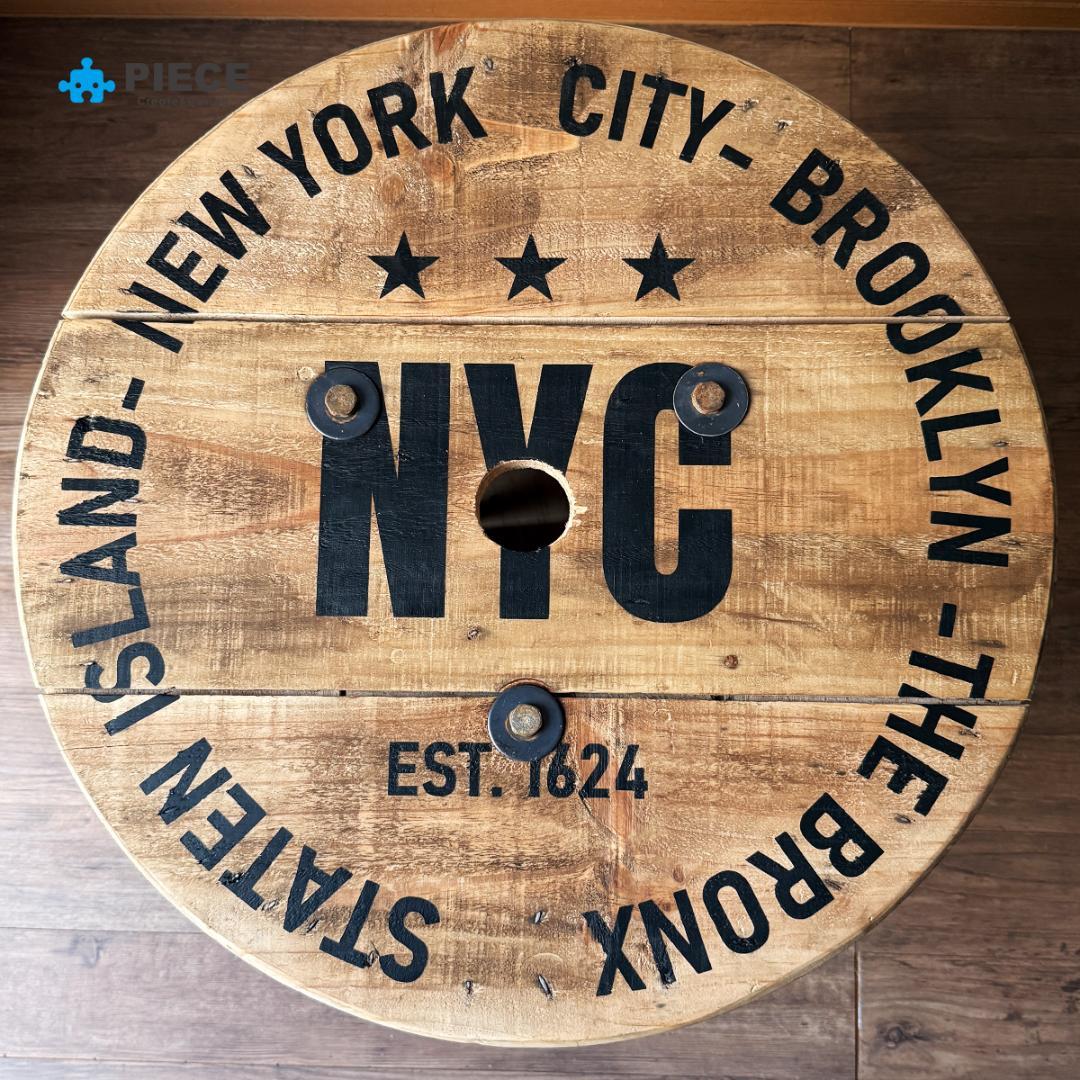 ケーブルドラム 電線ドラム テーブル アメリカン インテリア ガレージ 古材NY