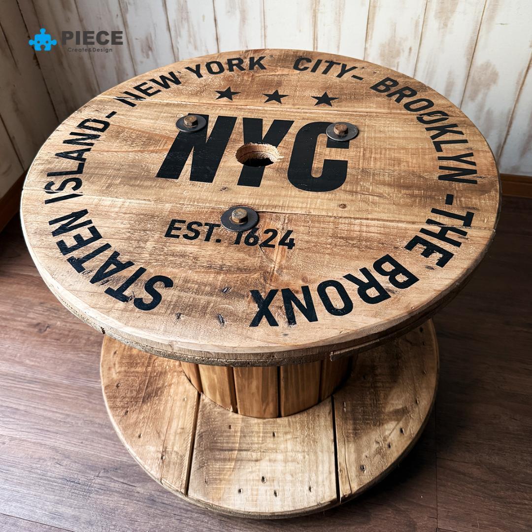 ケーブルドラム 電線ドラム テーブル アメリカン インテリア ガレージ 古材NY