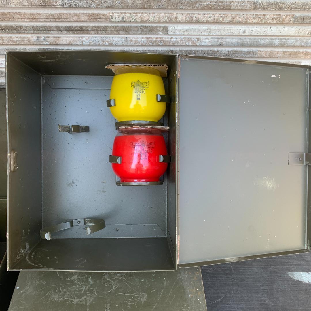 FEUERHAND 純正 アーミーBOX ケース グラス 2個 ランタン無 ⑪