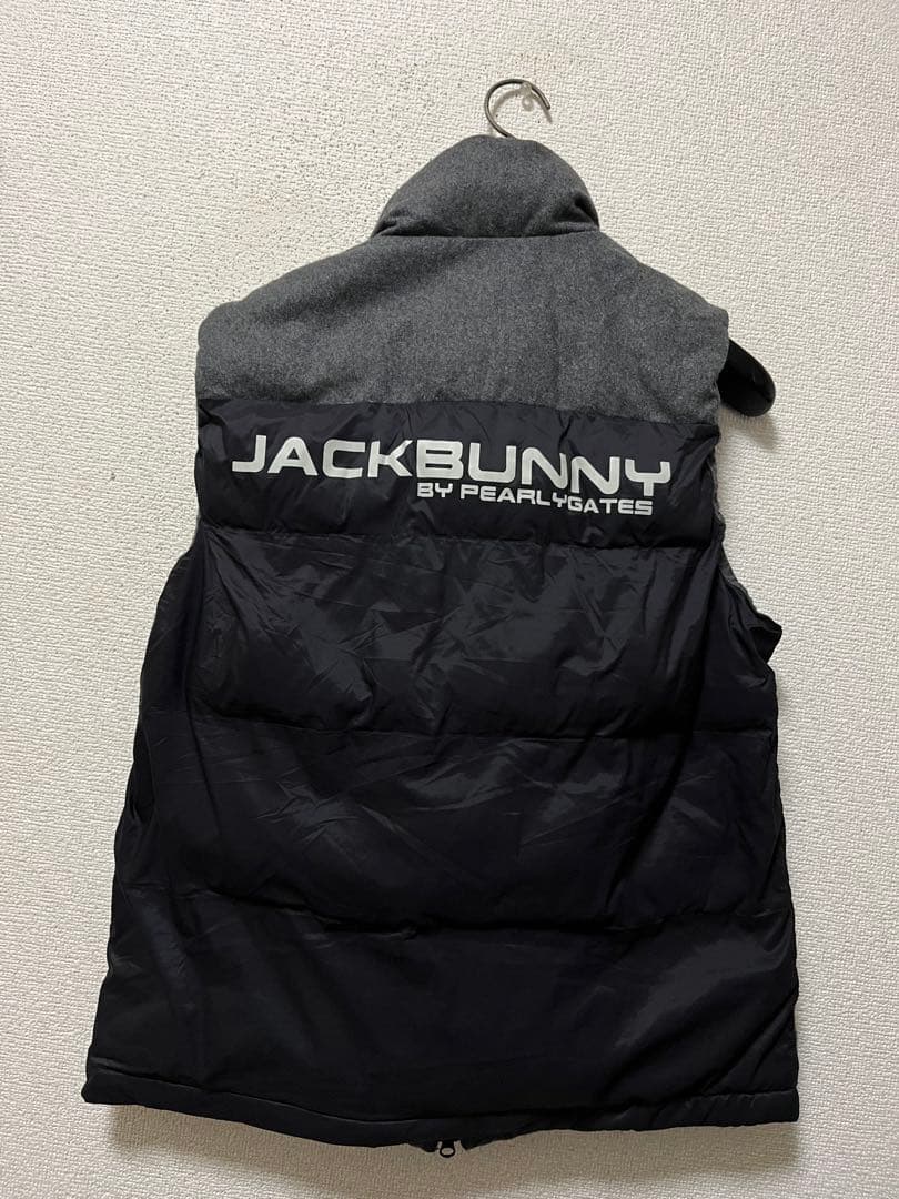 ジャックバニー　ウール×ナイロン中綿ベスト/5　ブラック×グレー　パーリーゲイツ