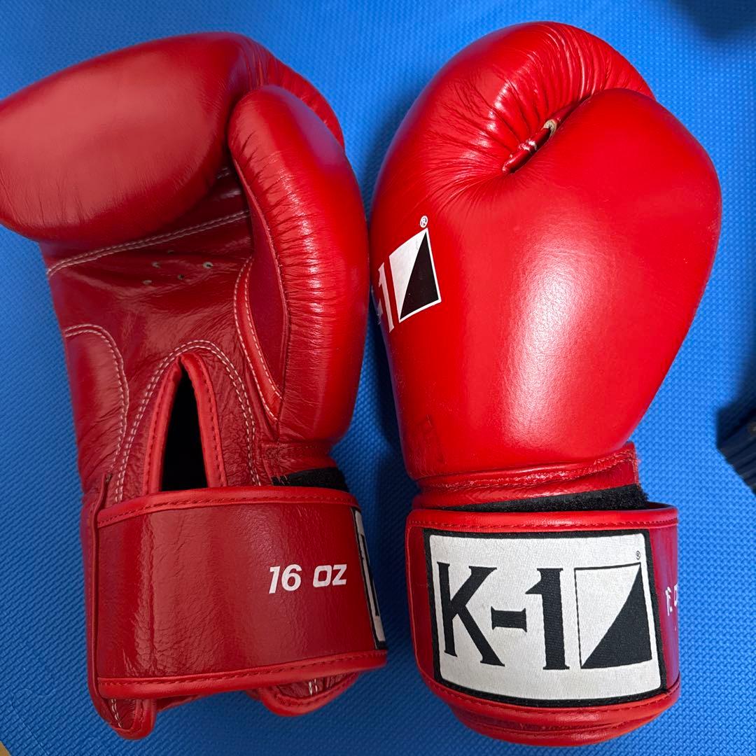 K-1 ボクシンググローブ 16oz 赤