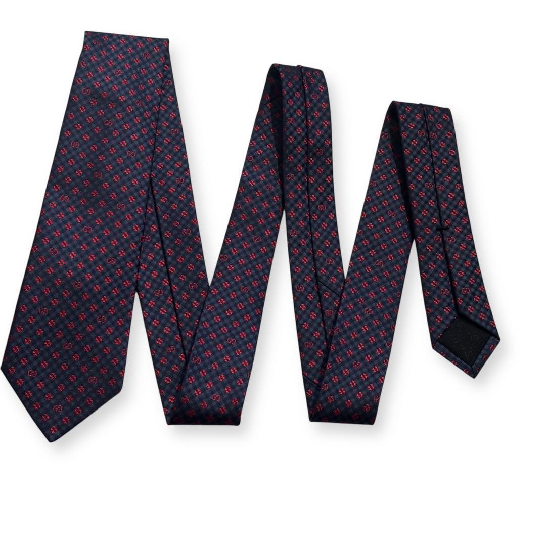 未使用美品✨現行タグ✨GUCCI ネクタイ　グッチ　GG柄　クローバー　ナロー