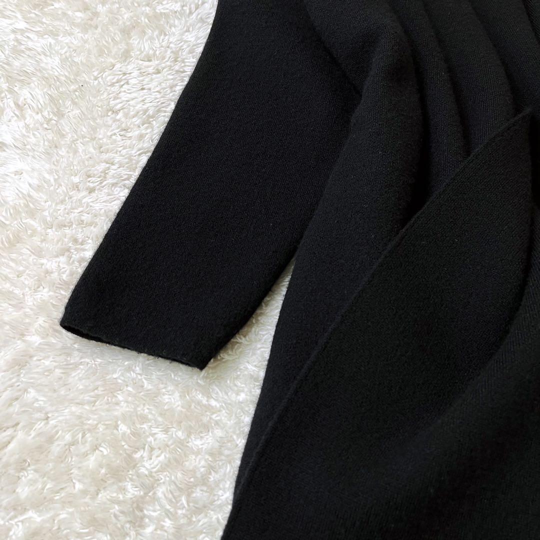 MUSEミューズドゥドゥーズィエムクラススムースニットガウンコートウール黒F