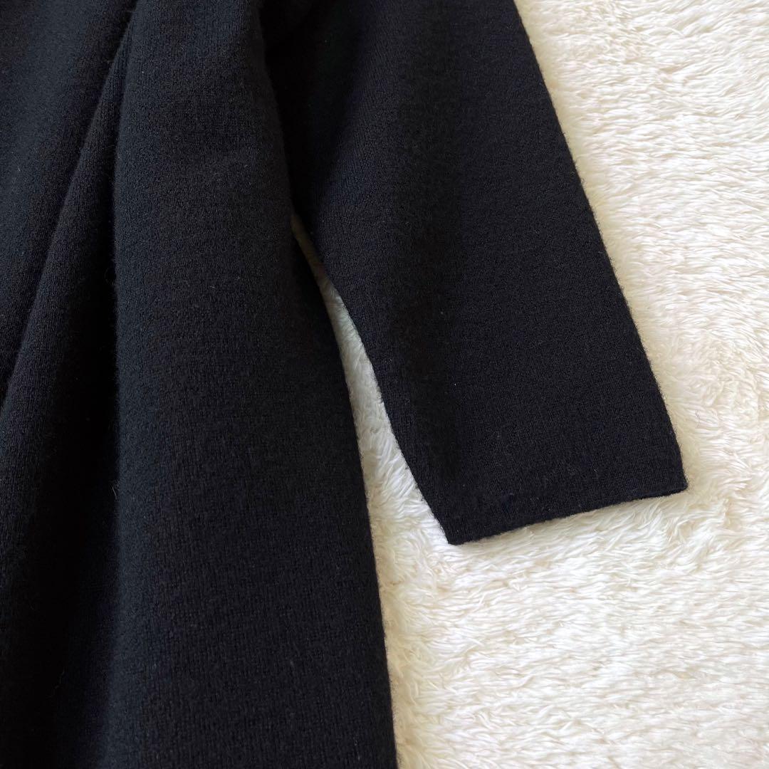 MUSEミューズドゥドゥーズィエムクラススムースニットガウンコートウール黒F