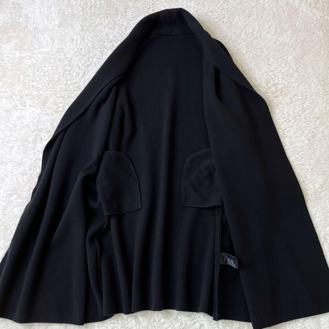 MUSEミューズドゥドゥーズィエムクラススムースニットガウンコートウール黒F