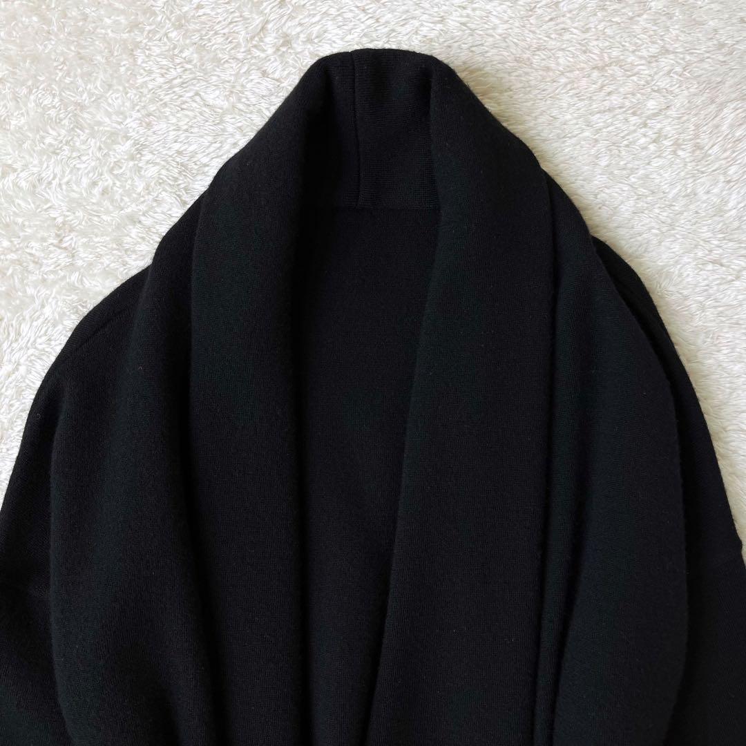 MUSEミューズドゥドゥーズィエムクラススムースニットガウンコートウール黒F