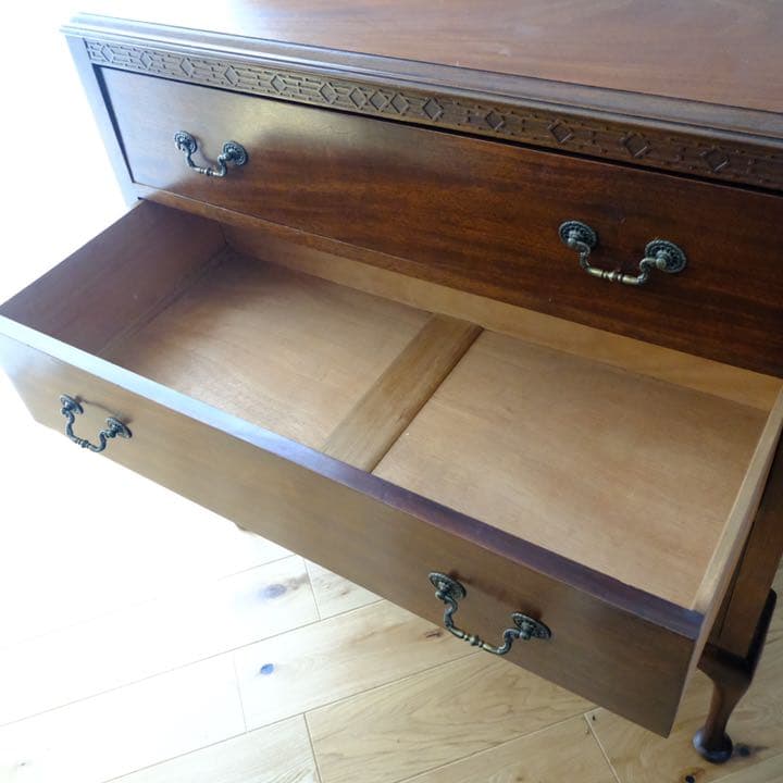 マホガニー材　美品　英国アンティーク　収納箪笥