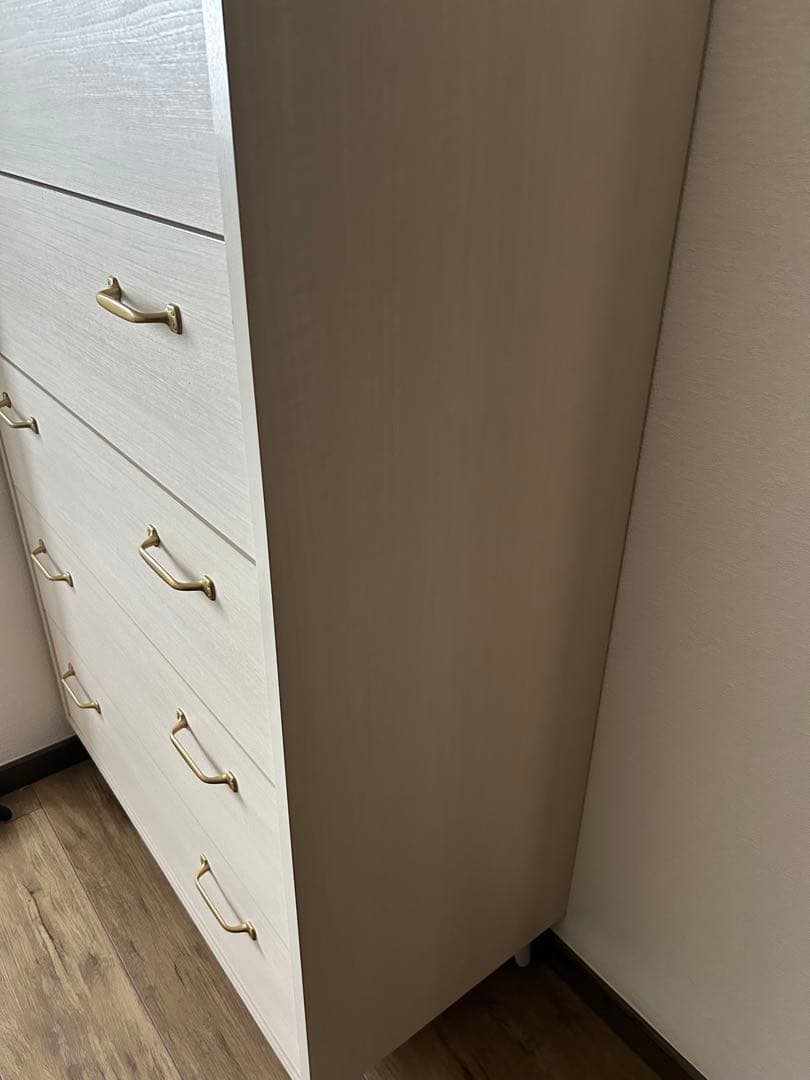 ホワイト 5段チェスト モダンデザイン ビーカンパニー　B-Company