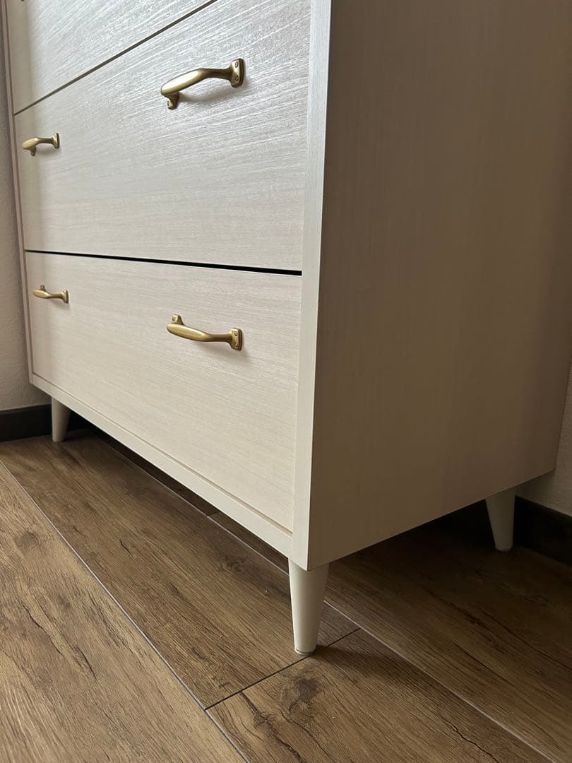 ホワイト 5段チェスト モダンデザイン ビーカンパニー　B-Company