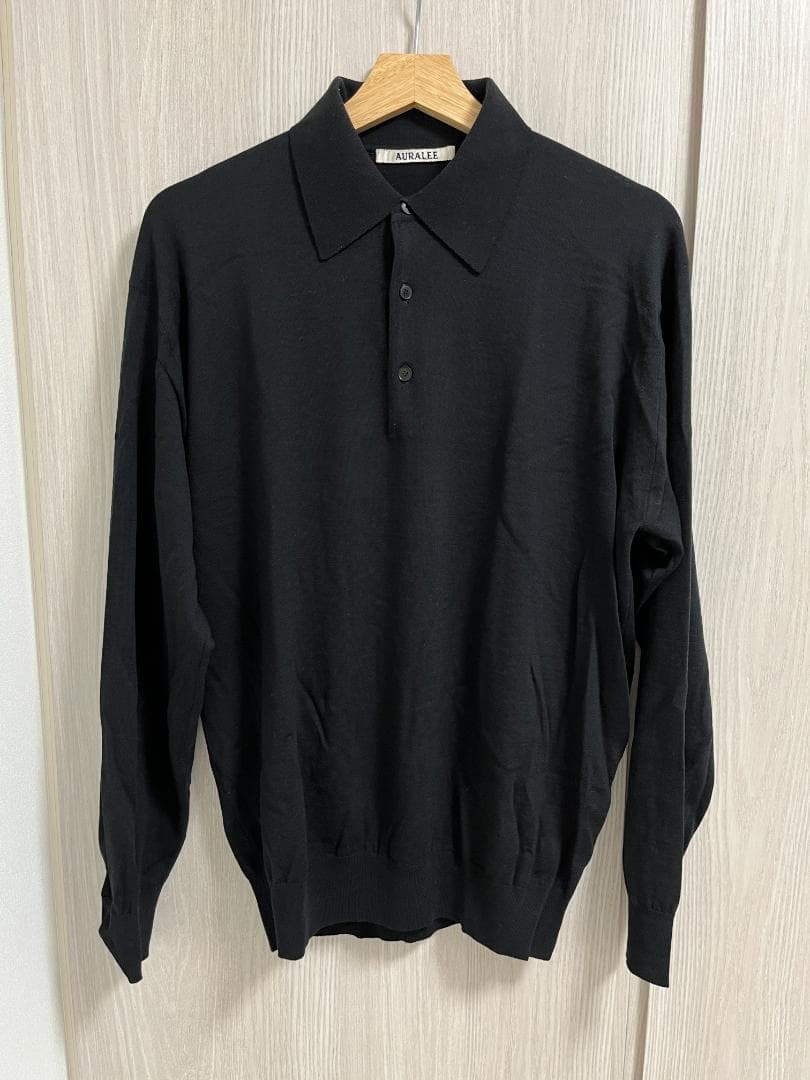 トップス AURALEE Wool Smooth Soft Sweat Polo 3