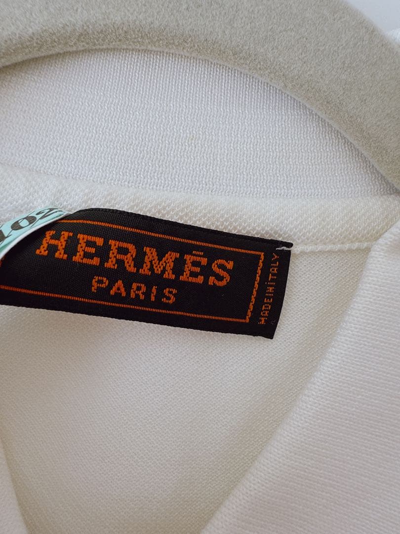 HERMES ホワイト ポロシャツ