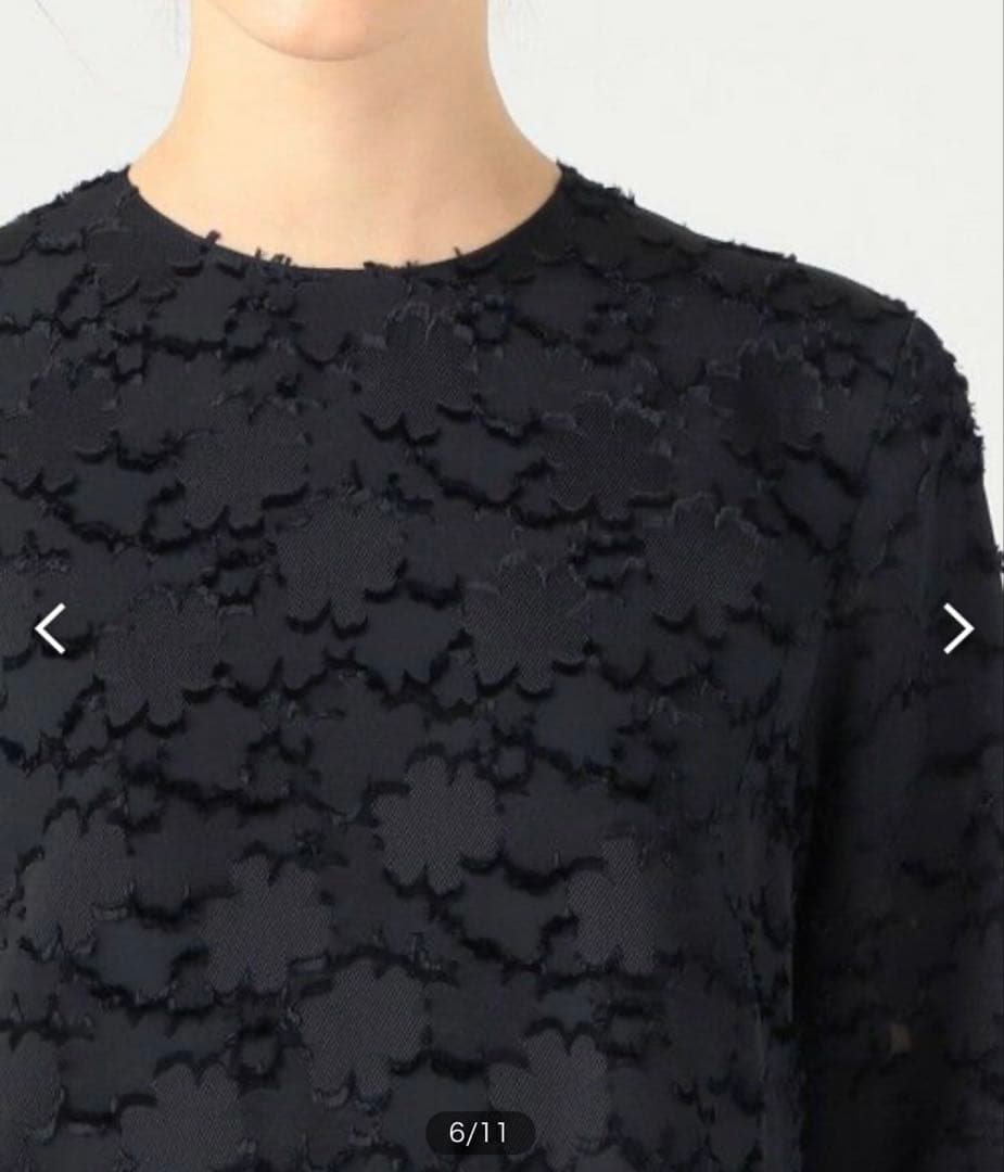 【未使用に近い】マーガレットカットジャカード フレアギャザーワンピース