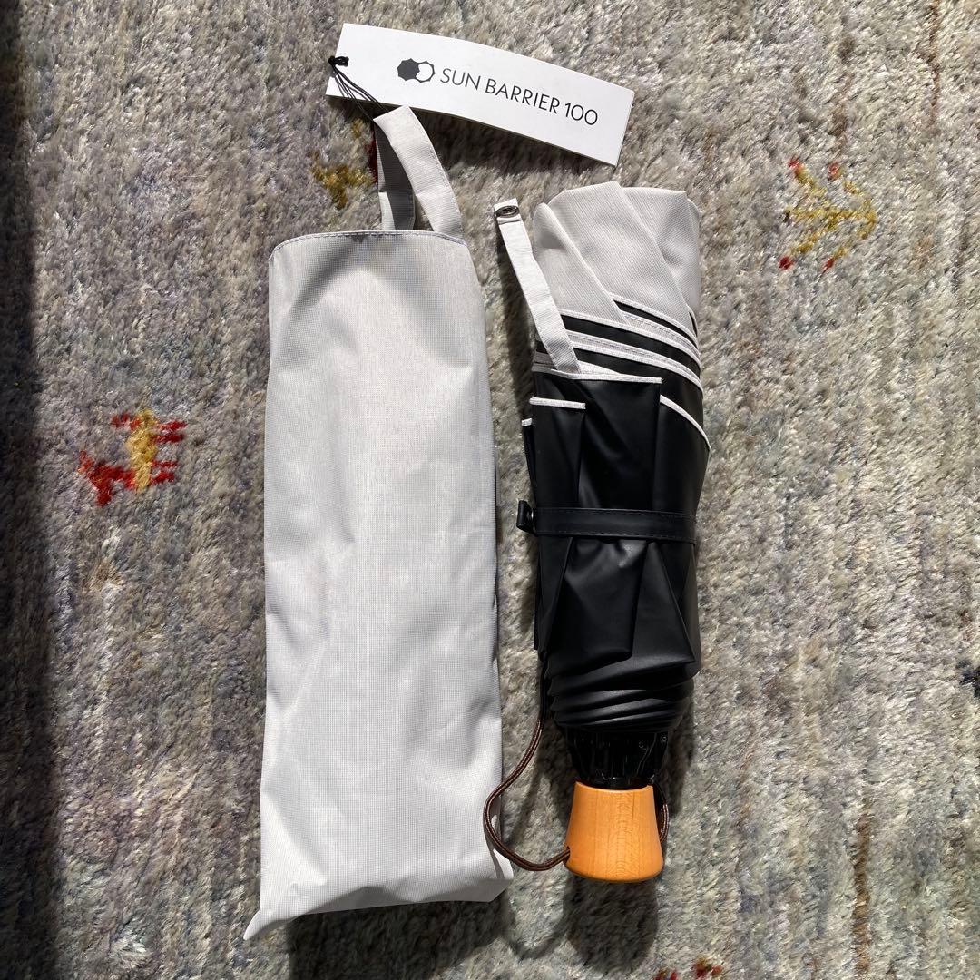 SUN BARRIER 100 折りたたみ傘 シルバー