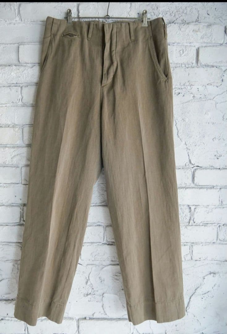 マーティアンドサンズ　チノトラウザーズ　ドゥルン　カーキ　1