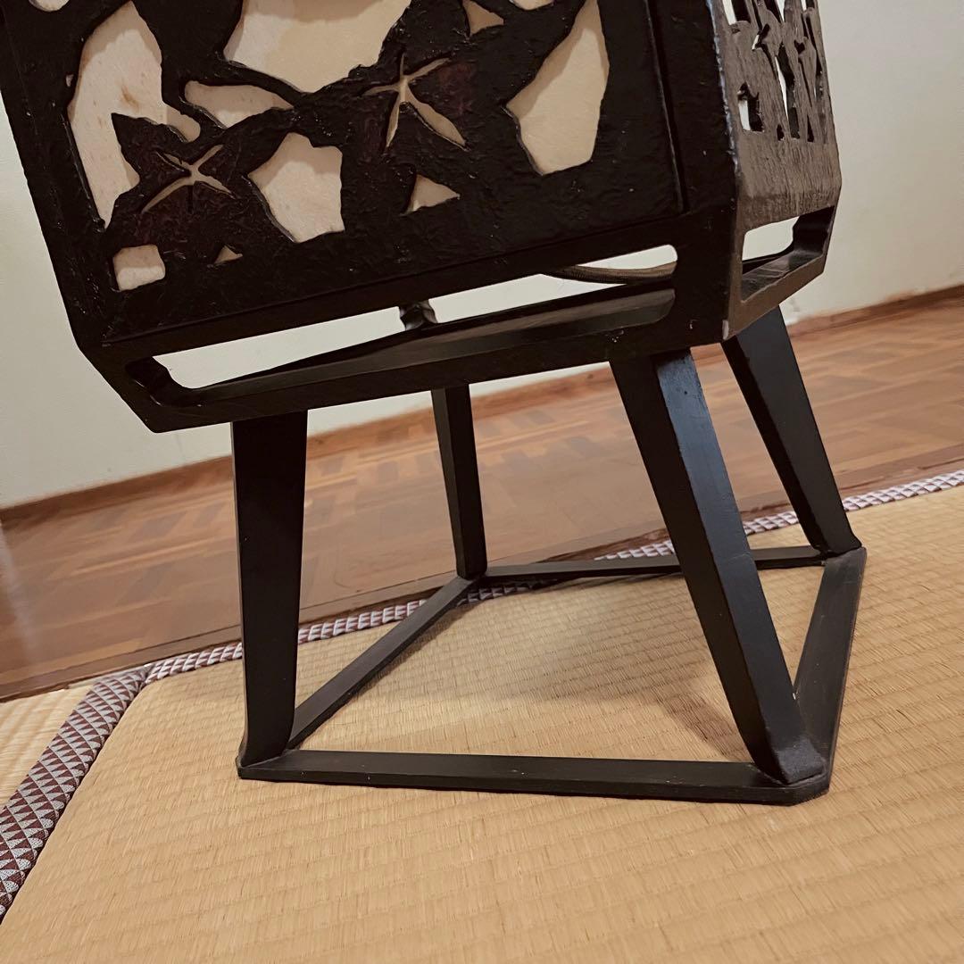 置行灯 フロアランプ 鹿と紅葉 和風照明 古小物 古道具 アンティーク 骨董