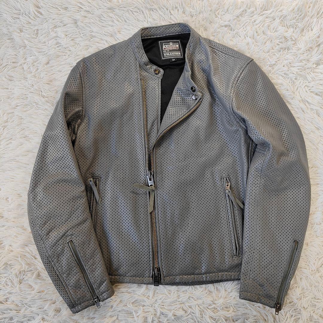 未使用級　カドヤ PL-SW ブラック パンチングレザージャケット Mサイズ