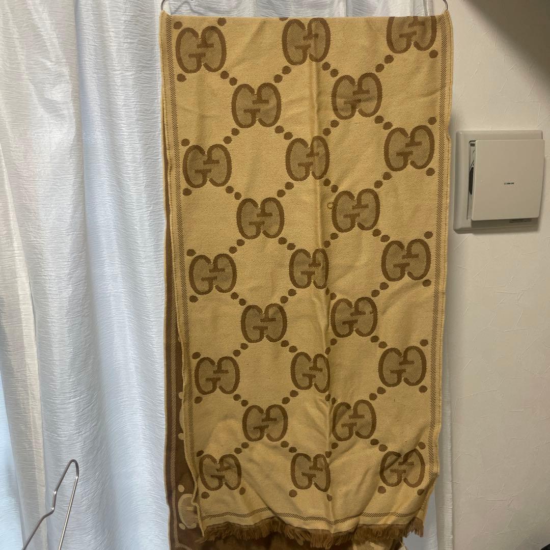 GUCCI GGロゴ ウールストール ベージュ