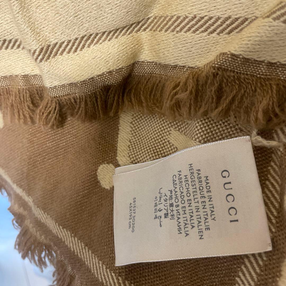 GUCCI GGロゴ ウールストール ベージュ