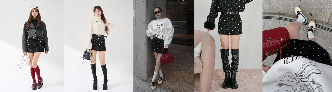 ダーリッチ darich ドットツイードベルトミニスカート ブラック BLK M