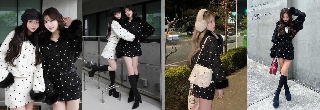 ダーリッチ darich ドットツイードベルトミニスカート ブラック BLK M