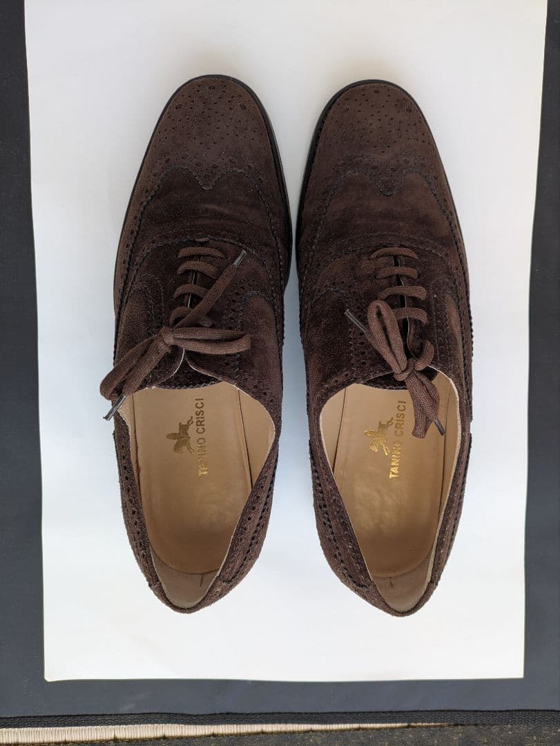 TANINO CRISCI ブラウン スエード オックスフォード