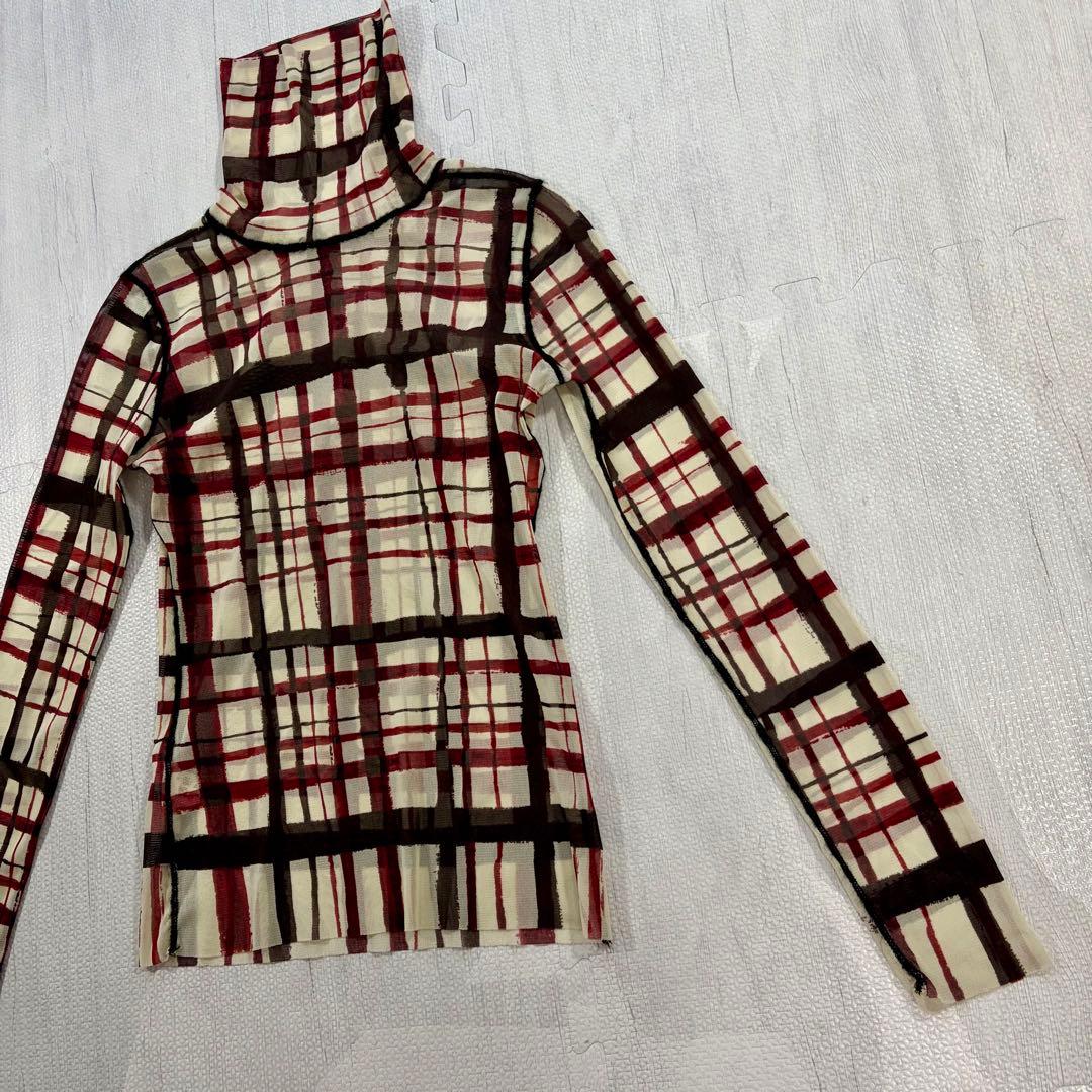 Jean Paul Gaultier パワーネット チェック シアー 長袖シャツ