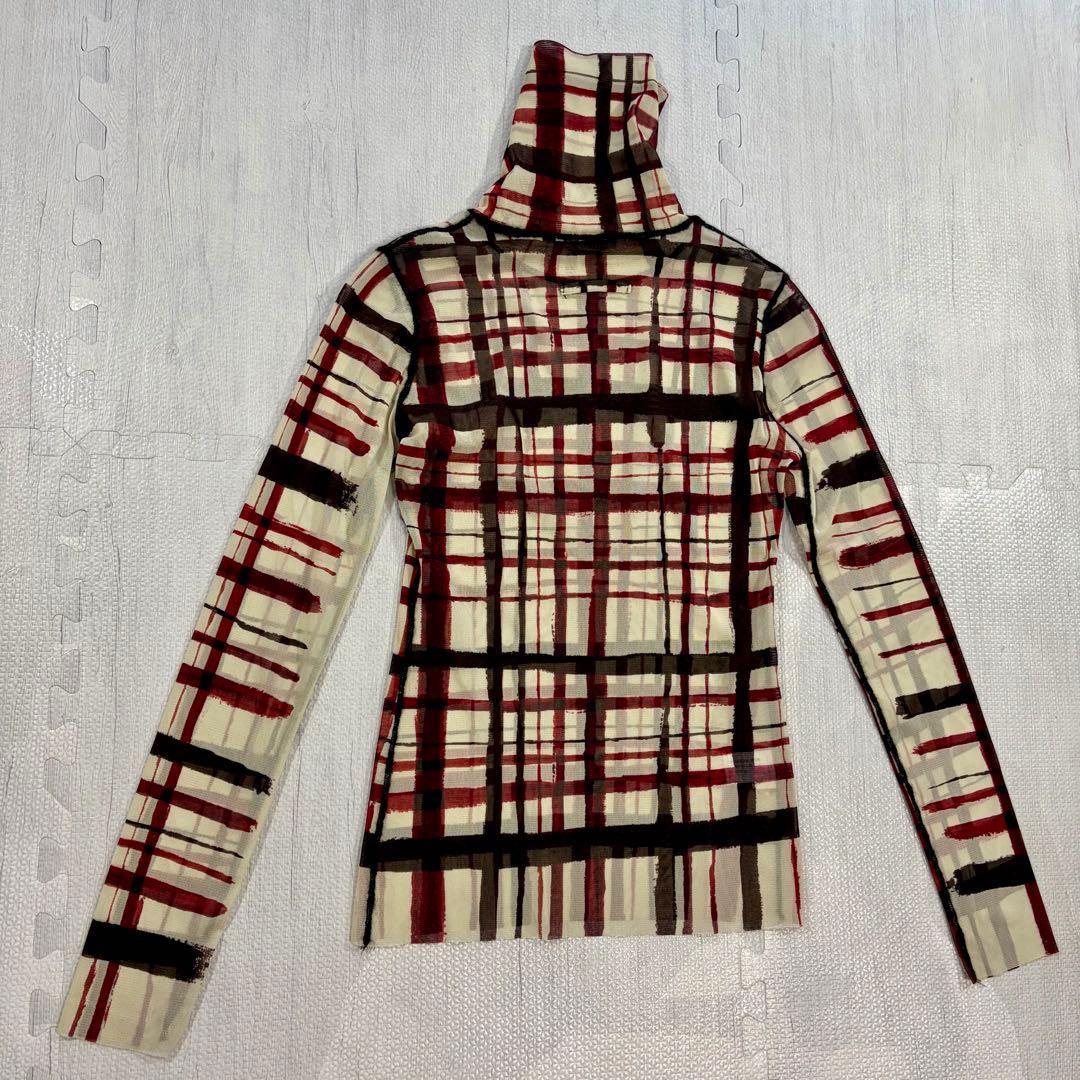 Jean Paul Gaultier パワーネット チェック シアー 長袖シャツ