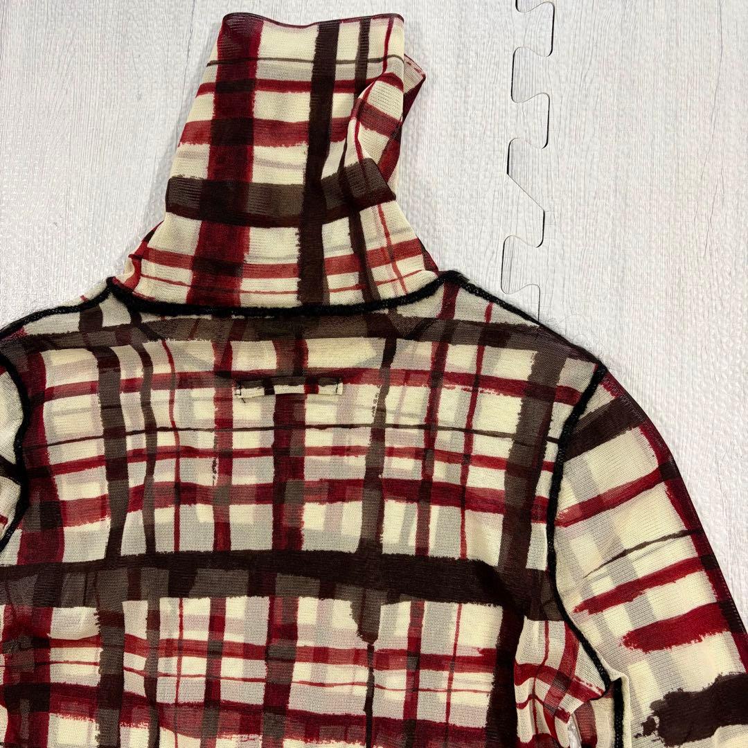 Jean Paul Gaultier パワーネット チェック シアー 長袖シャツ