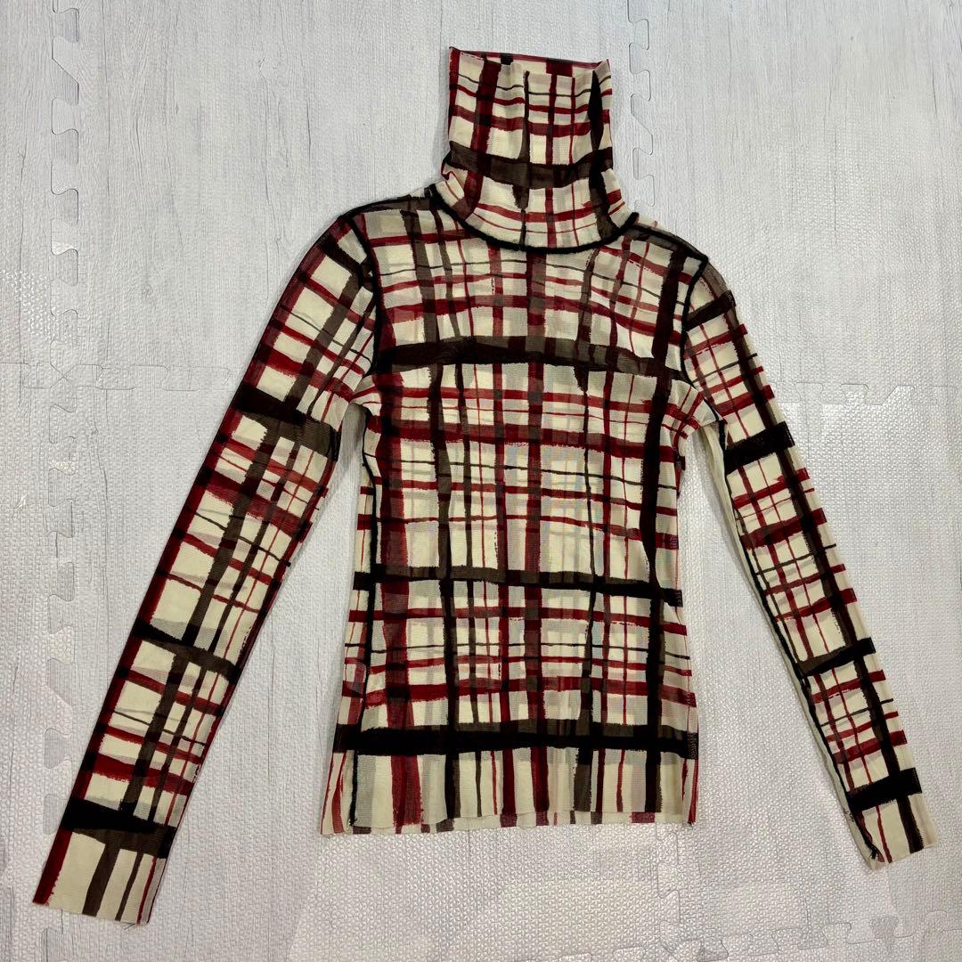 Jean Paul Gaultier パワーネット チェック シアー 長袖シャツ