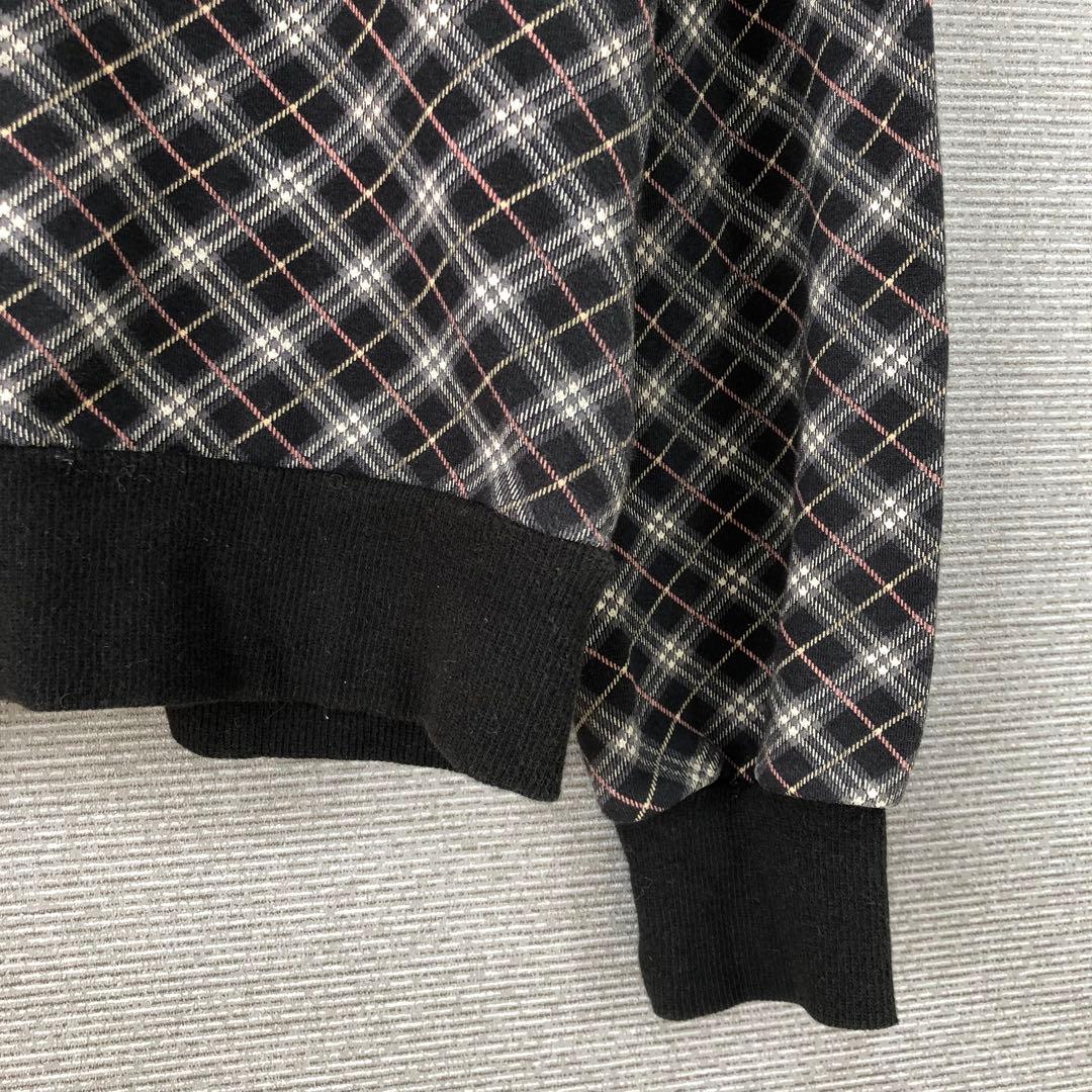 BURBERRY ブラックノバチェック ホースロゴ刺繍 パーカー 38