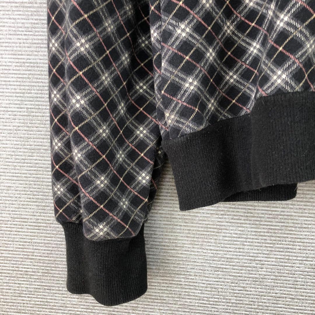 BURBERRY ブラックノバチェック ホースロゴ刺繍 パーカー 38