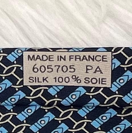 極美品✨エルメス　HERMES 　ネクタイ　シルク100％　ブルー系