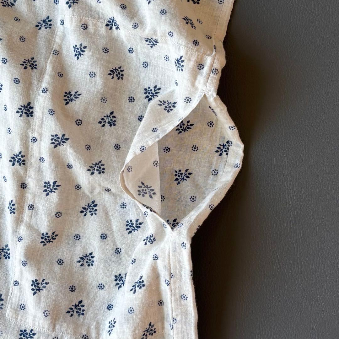 45R ロングワンピース　フラワープリント　小花柄　ガーゼ生地　ワイドシルエット