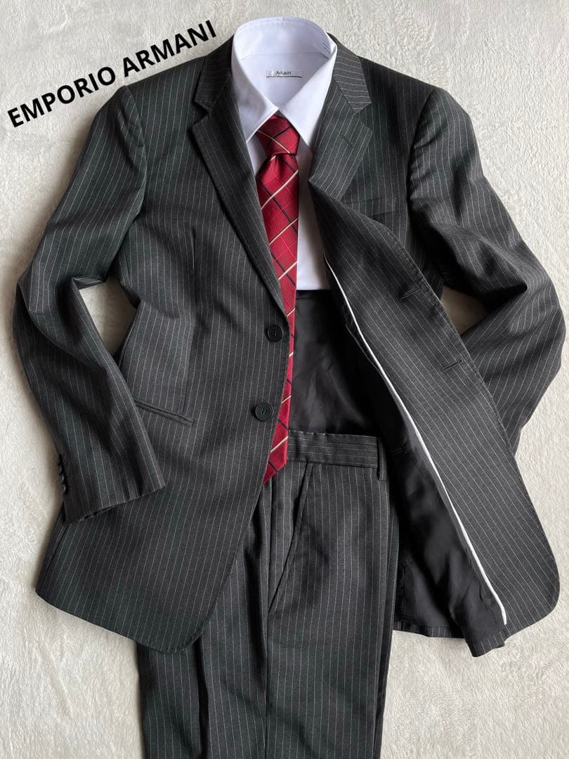 エンポリオアルマーニ　スーツセット　ストライプ柄　グレー　46（M）　2B 良品