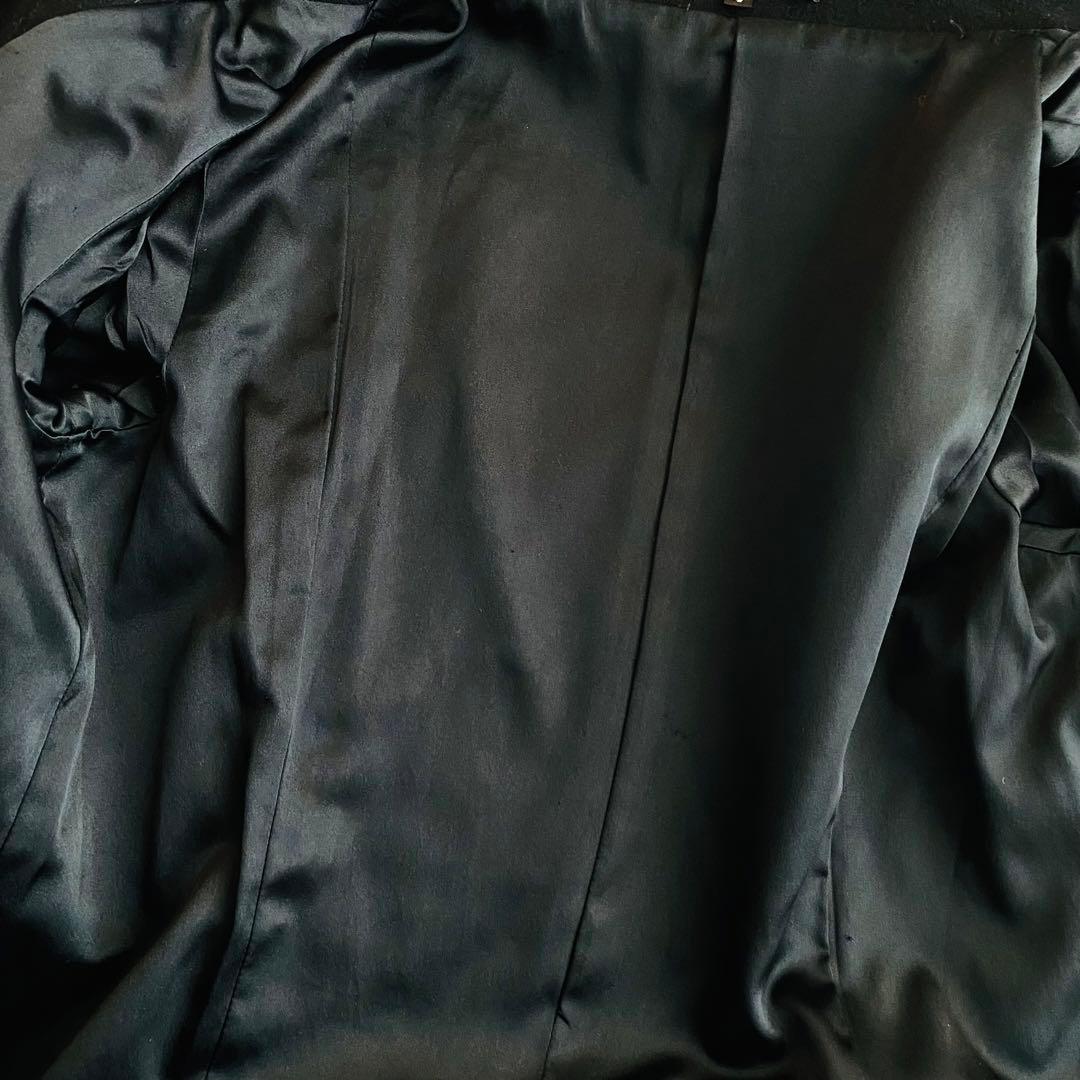 2961A美品　セオリー　スタンドカラーショートウールコート 黒 大きいサイズ