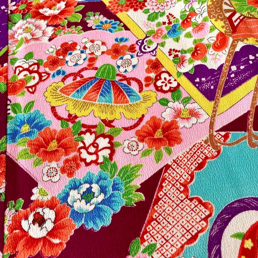 縮緬　ちりめん　アンティーク　女の子　子供着物　七五三　アンティーク着物　N22