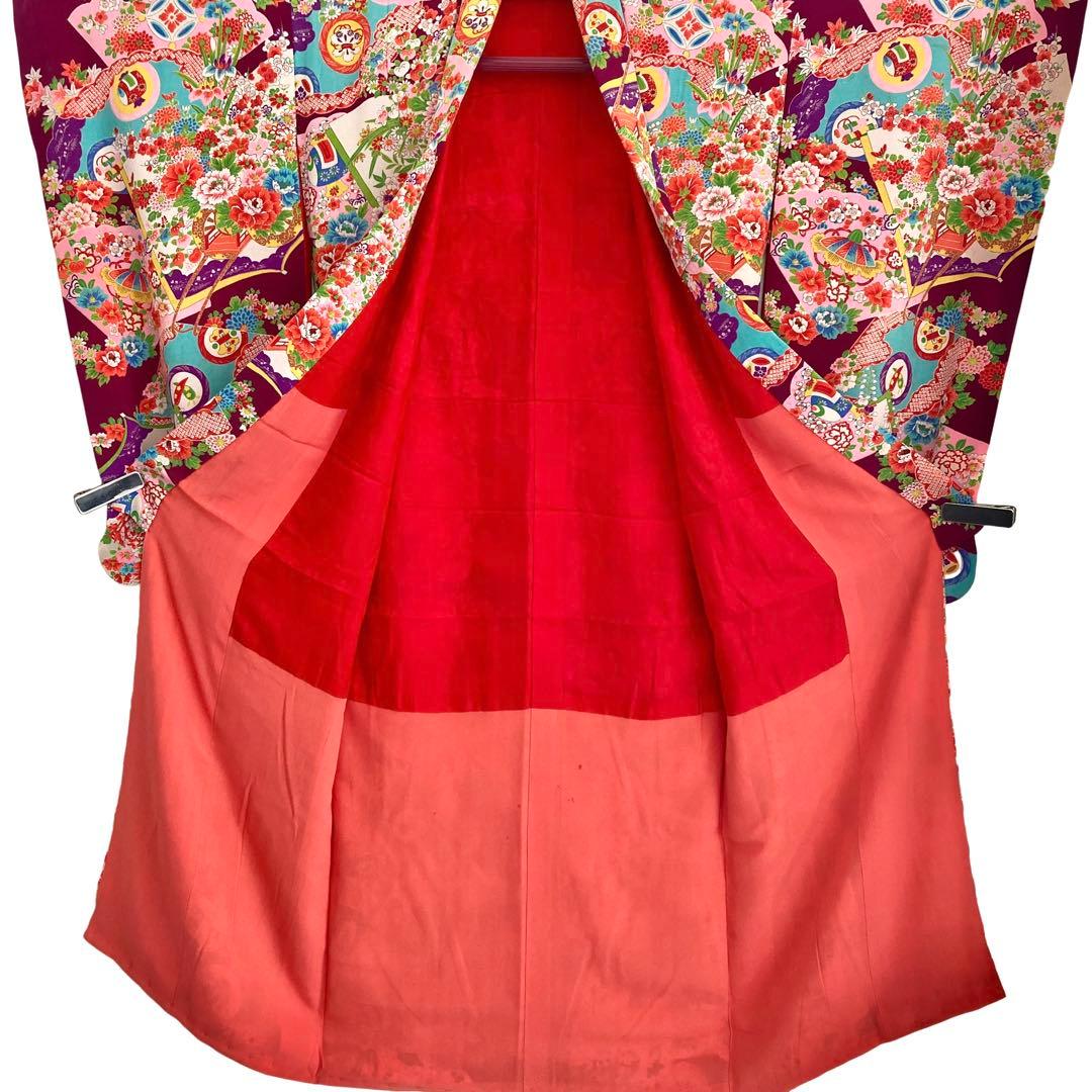 縮緬　ちりめん　アンティーク　女の子　子供着物　七五三　アンティーク着物　N22