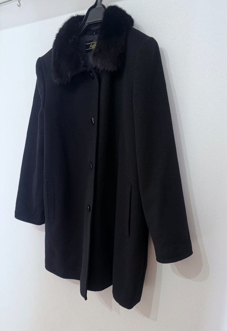 極美品　Leilian レリアン カシミヤ100% リアルファー 2way