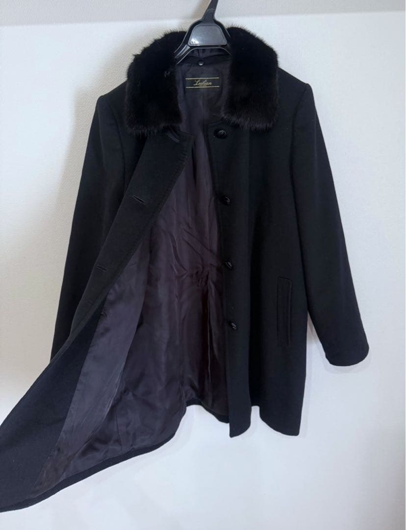 極美品　Leilian レリアン カシミヤ100% リアルファー 2way