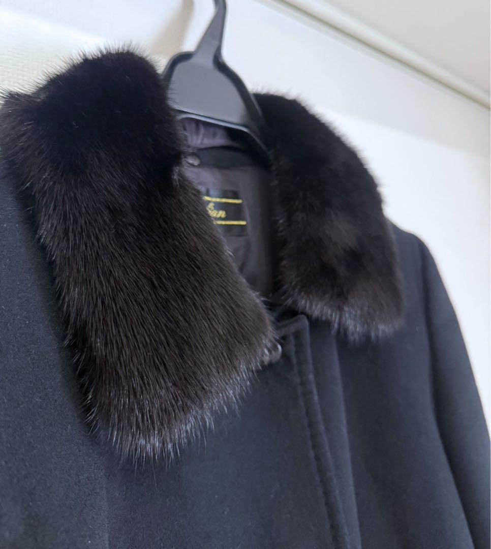 極美品　Leilian レリアン カシミヤ100% リアルファー 2way