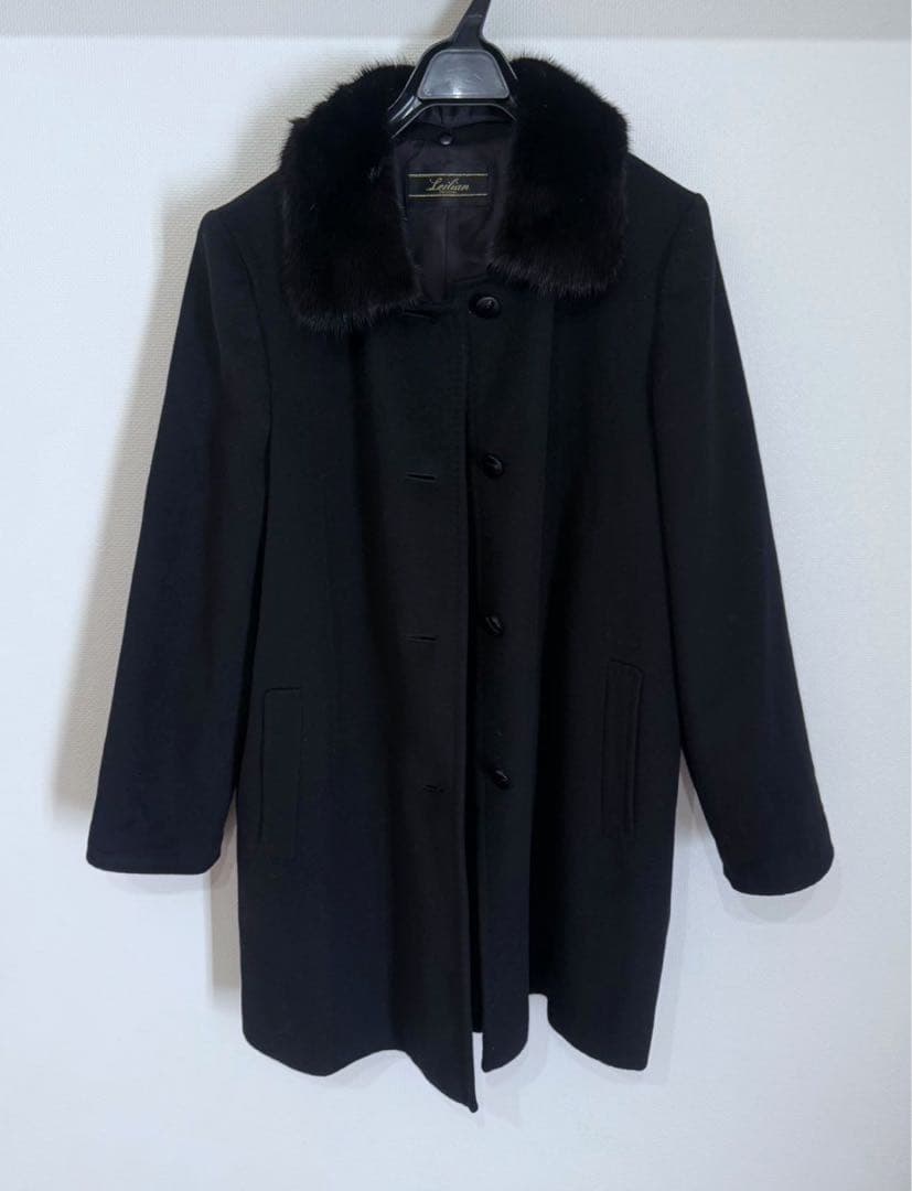 極美品　Leilian レリアン カシミヤ100% リアルファー 2way