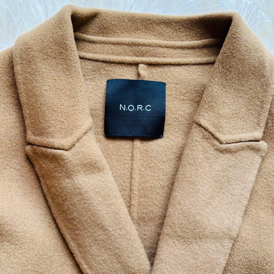 N.O.R.C ノーク ウールリバー　ロングコート キャメル　ベルト付き