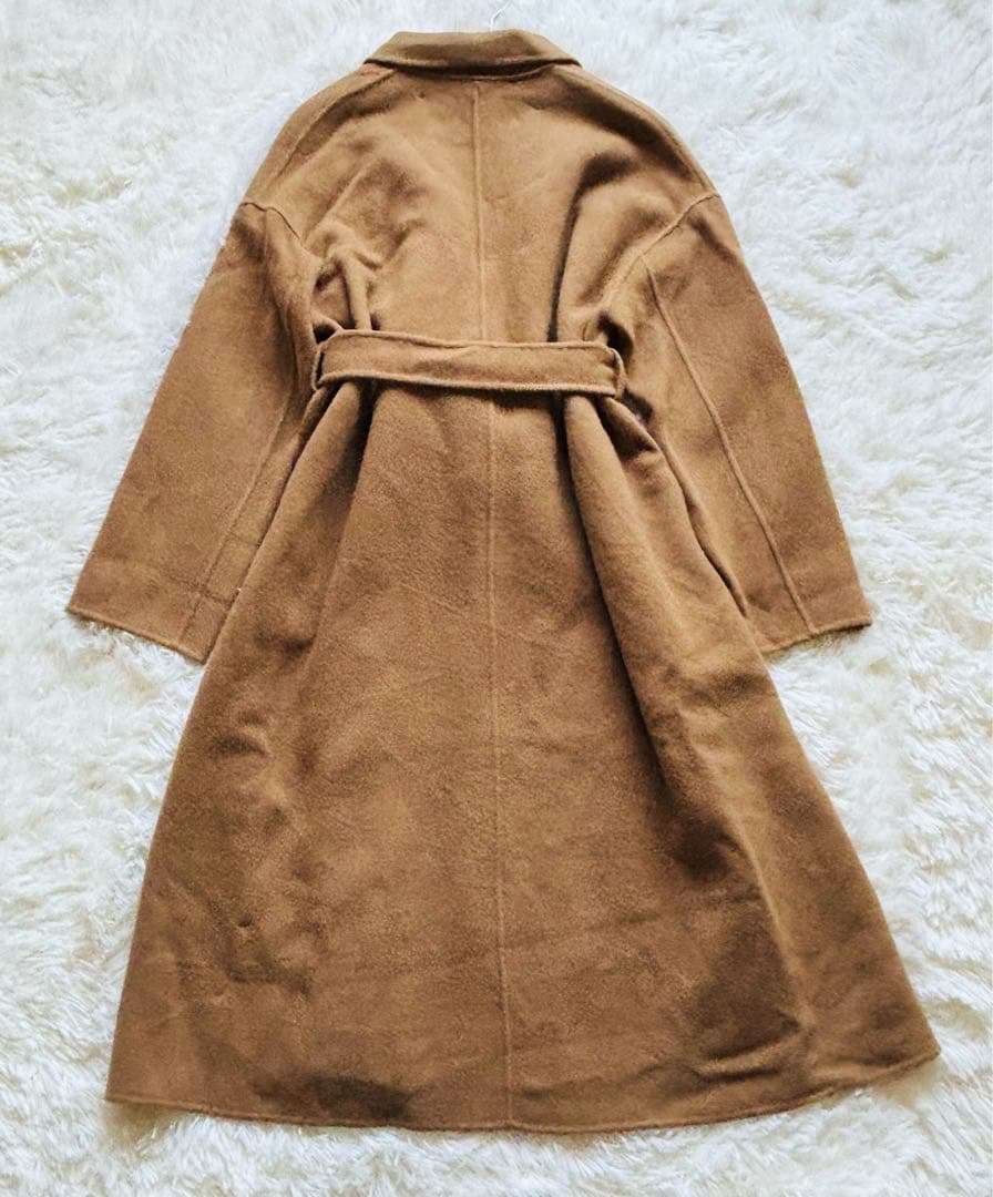 N.O.R.C ノーク ウールリバー　ロングコート キャメル　ベルト付き