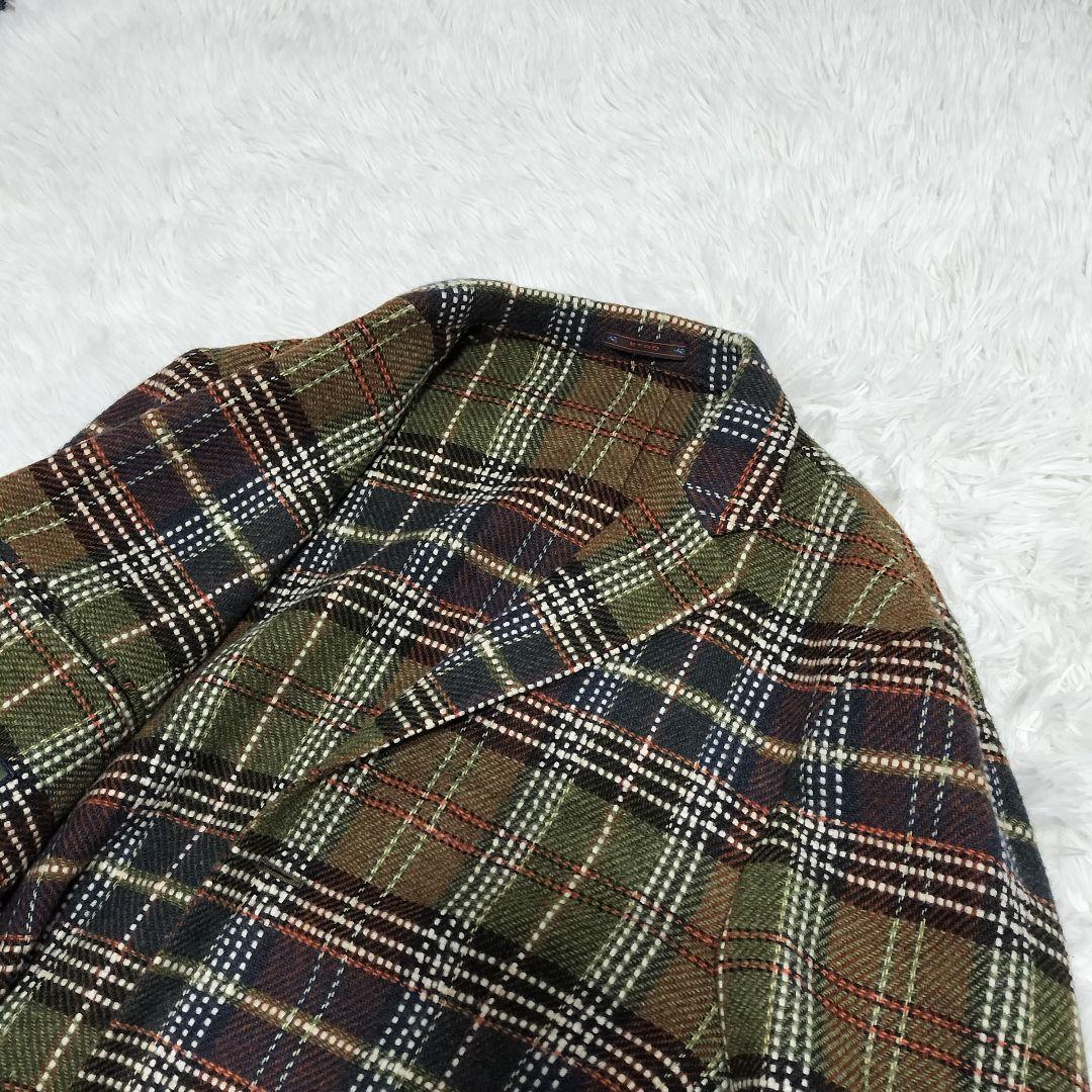 美品✨️ ETRO テーラードジャケット チェック柄 総柄 ウール 48